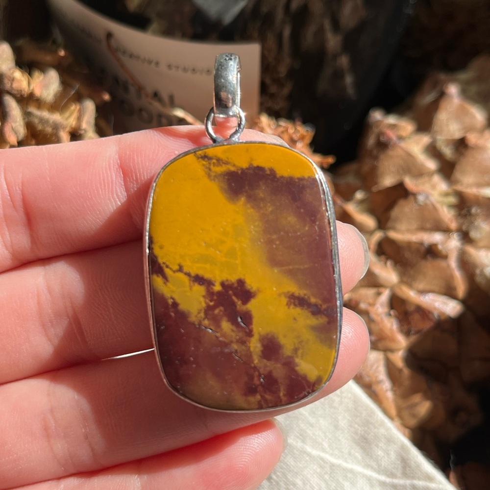 925 silver overlay mookaite cloud pendant